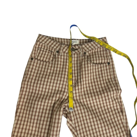 Ghana Wide Leg Flared Plaid Jeans Pants Bell Bottoms Size UK 6 US 2 High Waisted - Picture 6 of 13